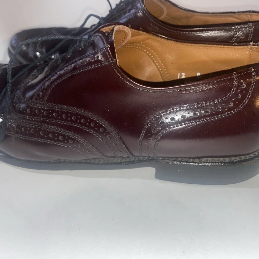 Allen Edmonds Lloyd Wingtip Oxford Shoes 12 B - Vintage Quality 0697 1946 Comb.‎
